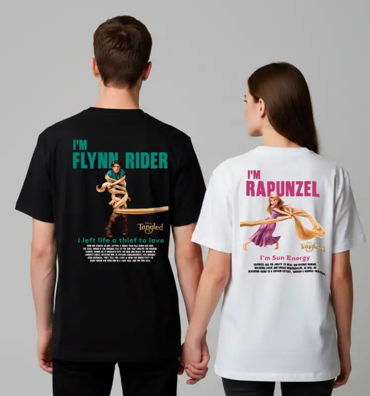 Rapunzel y flynn rider duo png pdf ai 2 diseños