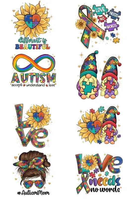 11 diseños niños autismo sublimacion dtf GRATIS