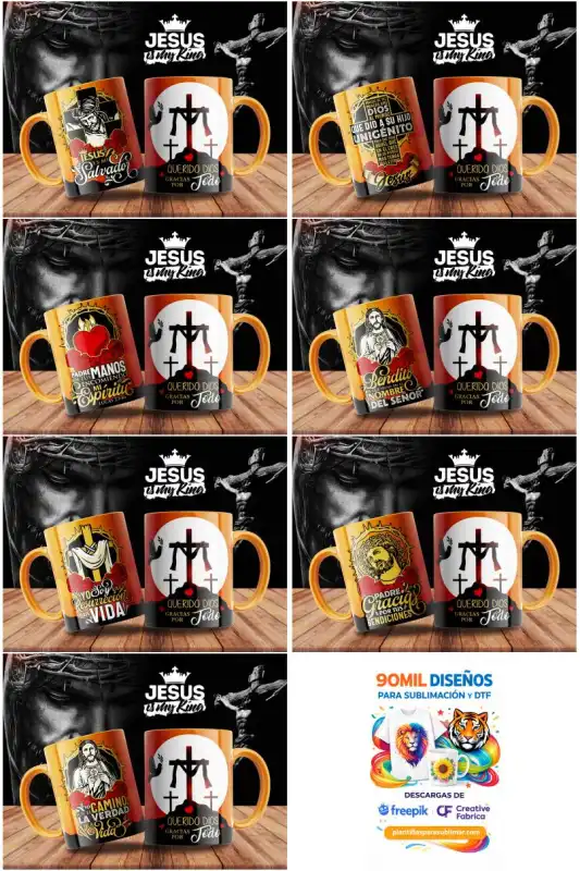 semana santa 7 plantillas tazas cristo jesus