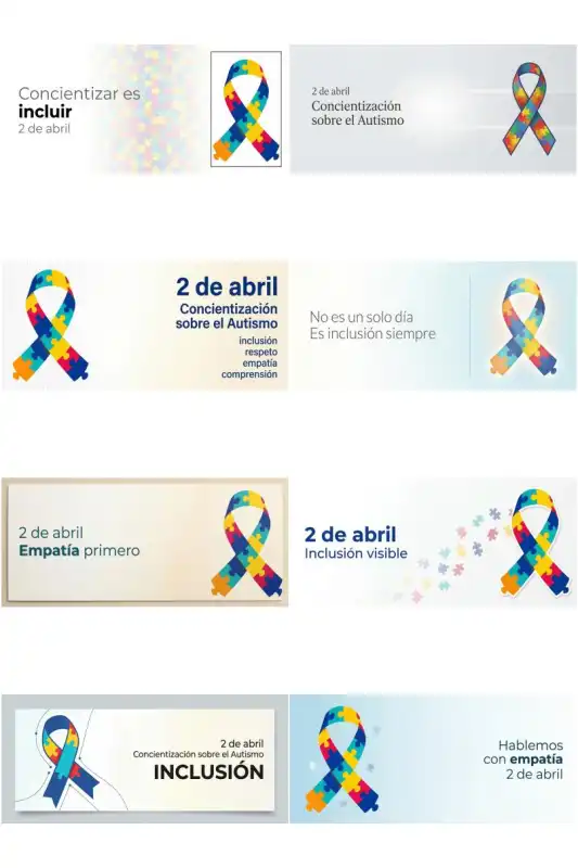 Plantillas dia del autismo 10 diseños tazas