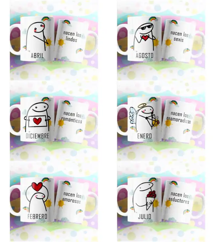 12 plantillas Flork CUmpleaños aniversario editables tazas