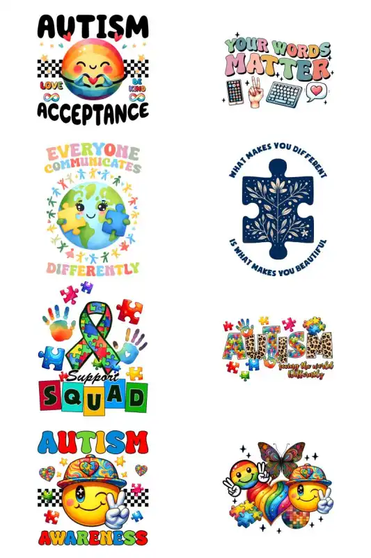 coleccion diseños autismo 20 plantillas ingles