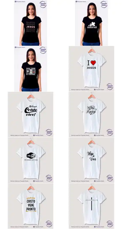 Colección diseños cristianos playeras frases sublimacion DTF