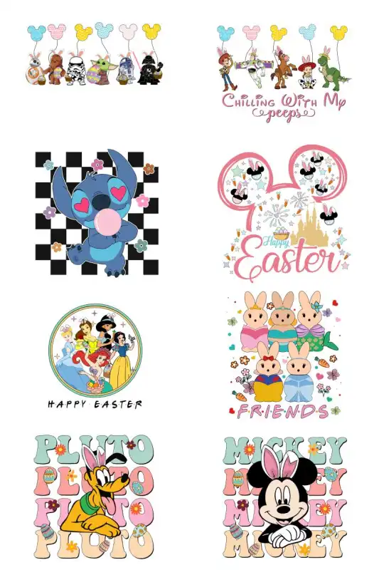PASCUA DISNEY 20 plantillas png sublimacion dtf