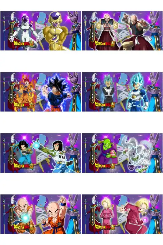 DRAGON BALL SUPER 18 plantillas tazas sublimacion