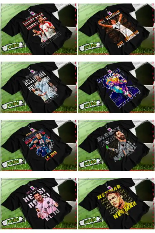Estrellas de futbol soccer 16 diseños DTF Sublimacion png messi ronaldo neymar
