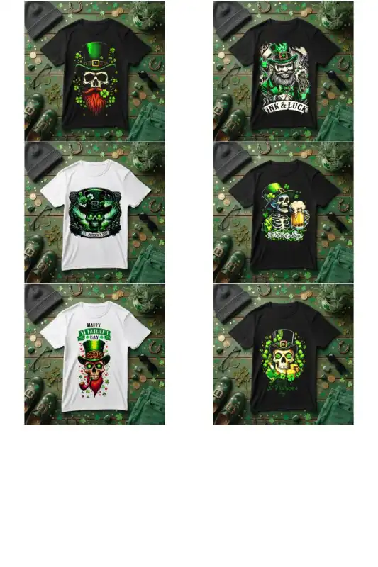 Día de San Patricio 14 diseños png playeras gratis