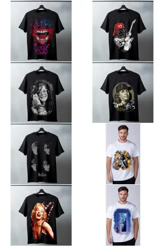 33 diseños semitonos para playeras DTF Variados
