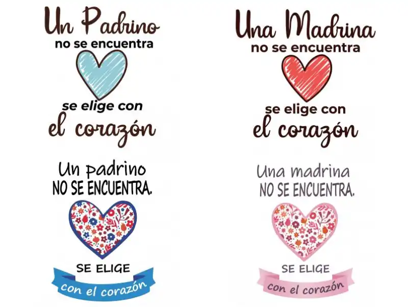 Plantillas Padrino Madrina 4 diseños GRATIS