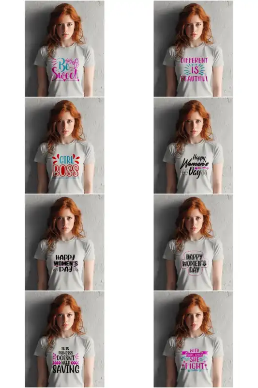 Vectores dia de la mujer woman day Inglés SVG PNG 9 diseños