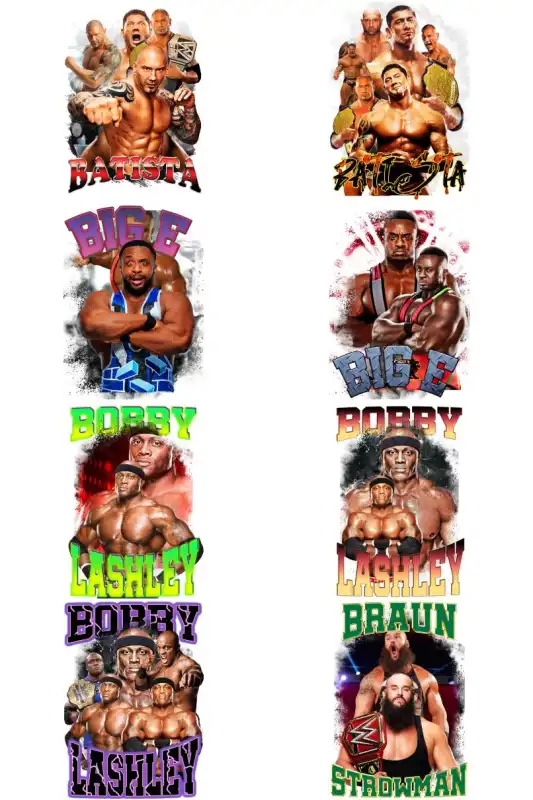 100 diseños plantillas lucha libre WWE PNG