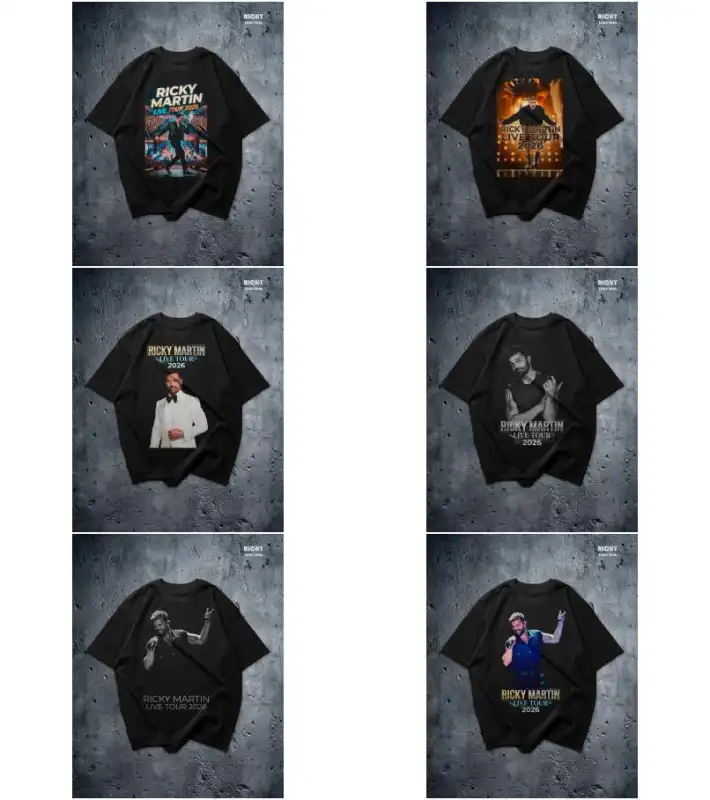 Ricky Martin - Artistas 8 diseños loca DTF semitonos png