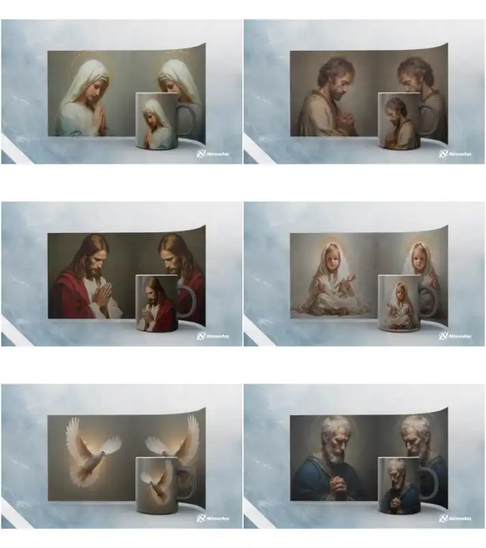 santos virgen jesus cristianos 3d plantillas tazas