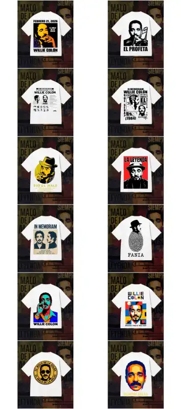 Willie Colón - Artistas 12 diseños playeras sublimacion