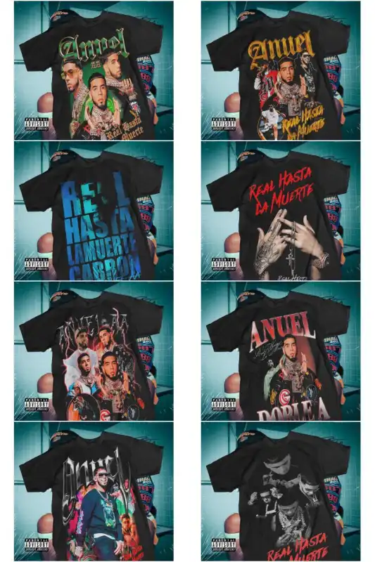 Anuel AA Musica cantante 16 diseños DTF PNG