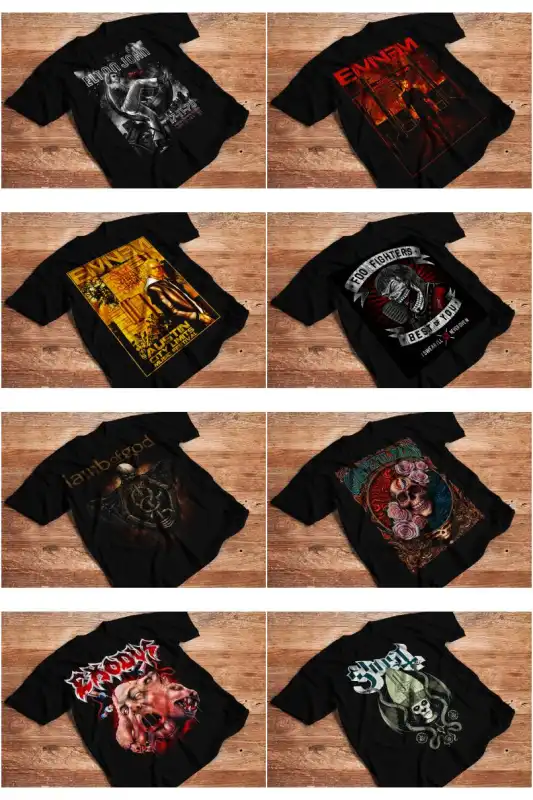 Bandas de Rock Metal 150 diseños Playeras DTF semitonos PNG