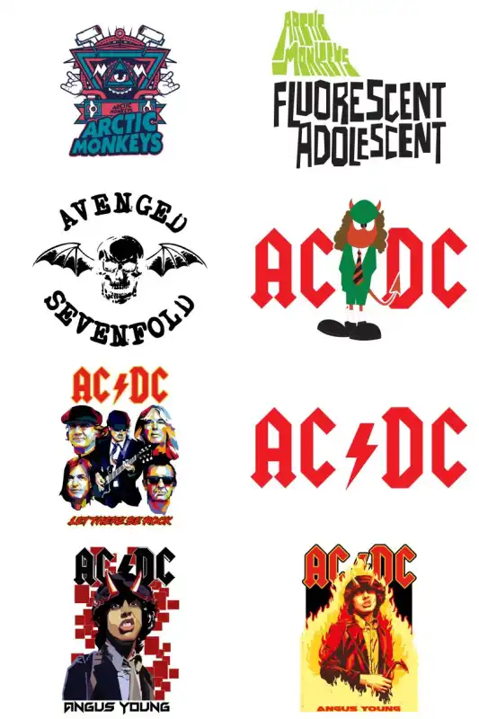 Bandas de Rock plantillas sublimacion dtf png