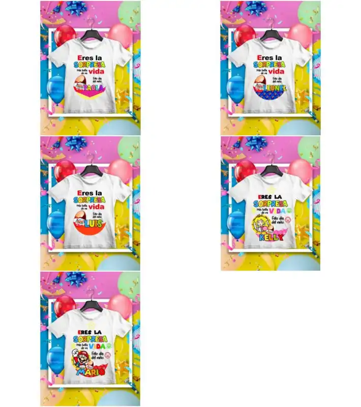 Día del niño - Huevos kinder editable playeras psd png sublimacion