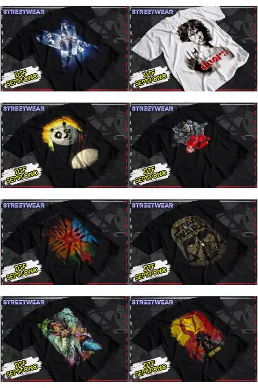 diseños DTF Semitonos playeras 50 diseños variados coleccion vol14