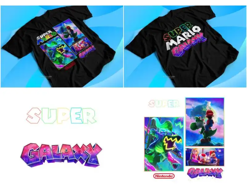 SUPER MARIO GALAXY 2 diseños dtf  editables