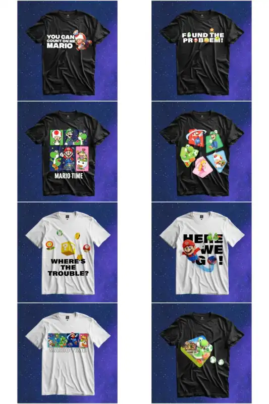 Mario Bros Galaxy - Playeras dtf sublimacion 8 diseños
