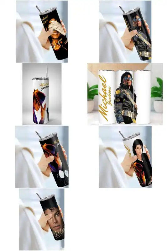 Michael Jackson - tumblers 8 plantillas png sublimacion