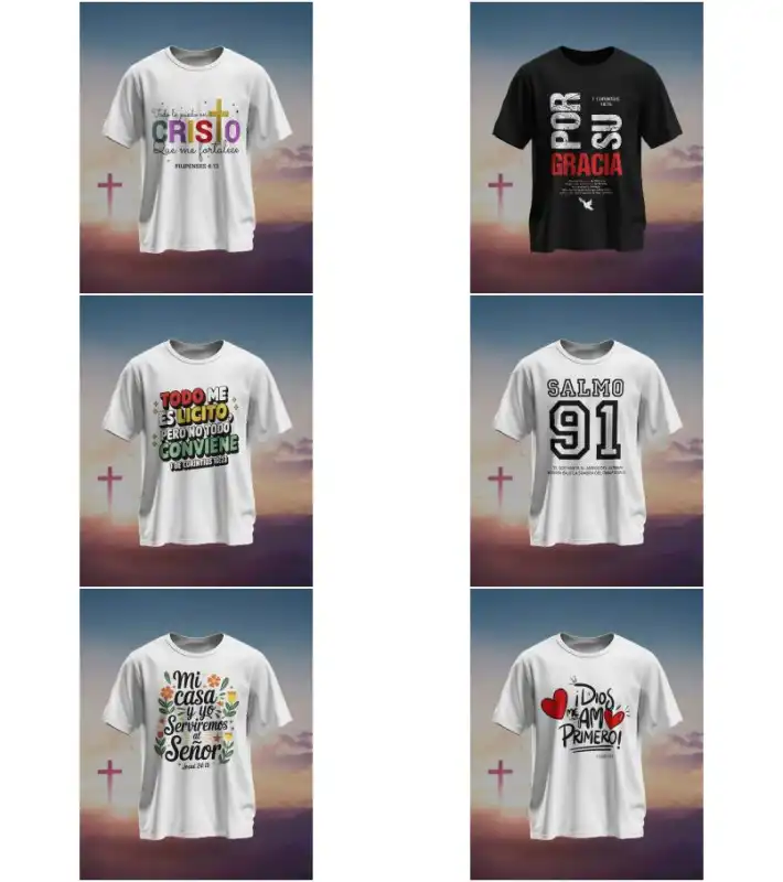 Cristianos Versículos bíblicos diseños playeras 11 plantillas