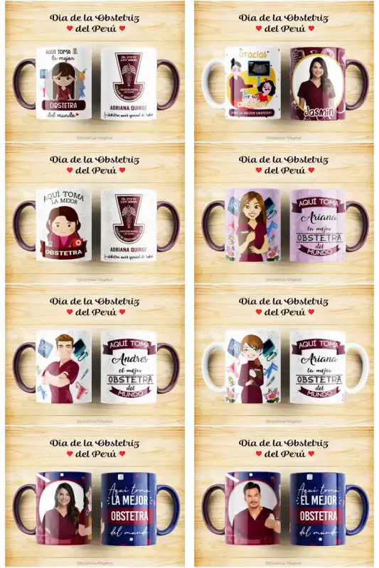 OBSTETRA plantillas profesiones 10 diseños editables