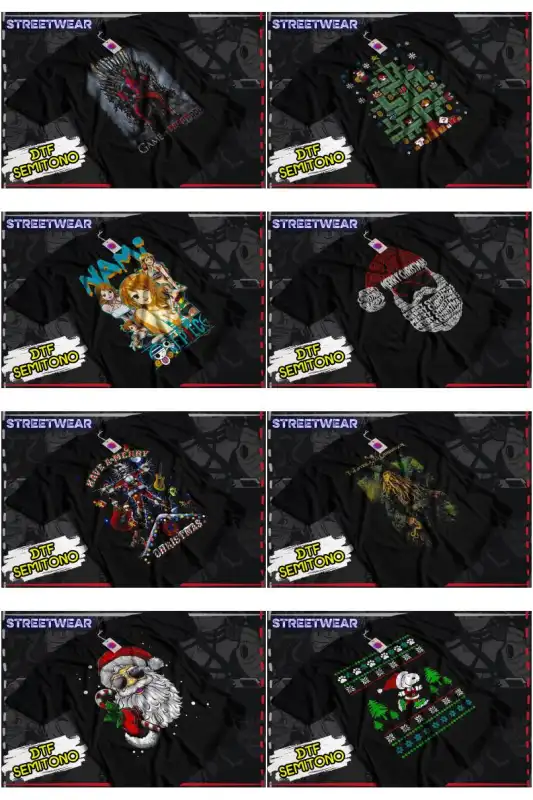 Coleccion diseños DTF Playeras semitonos 50 plantillas Vol 34