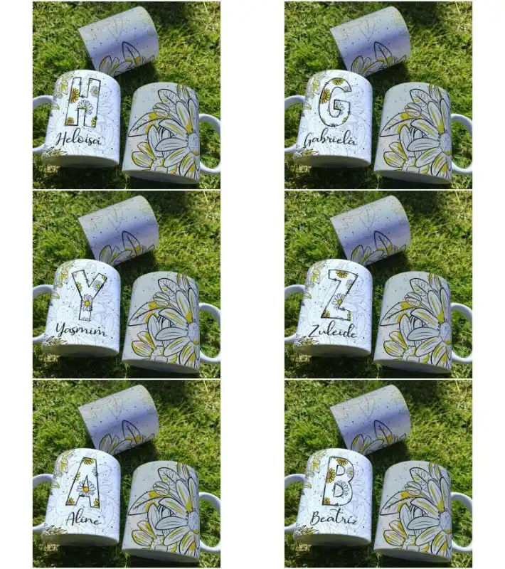 alfabeto margaritas abecedario editable plantillas tazas