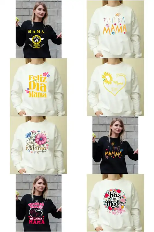 Frases dia de la madre playeras sudaderas PNG 13 diseños