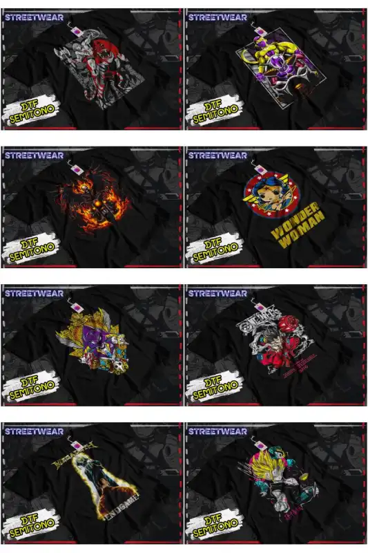 Plantillas dtf semitonos colección variado 50 diseños png VOL 33