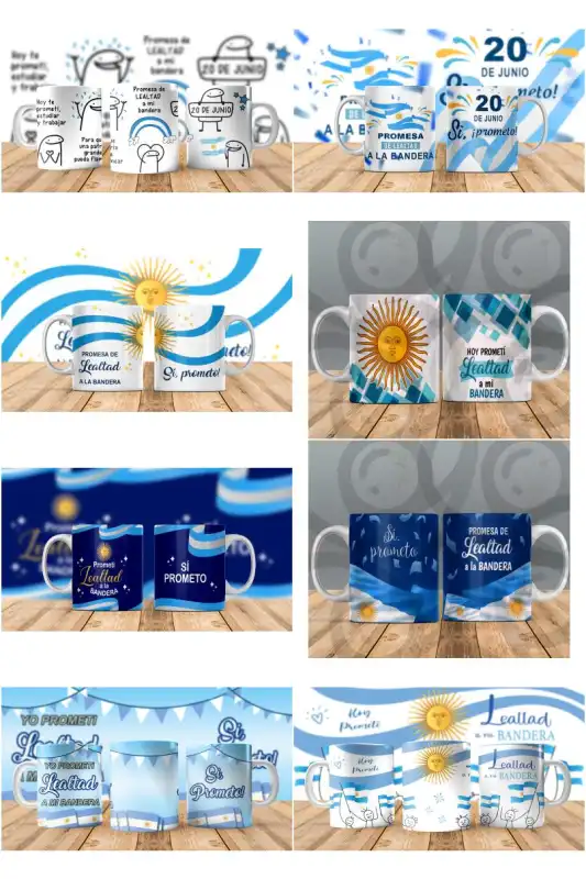 Kit de plantillas argentina seleccion de futbol Tazas botones libretas
