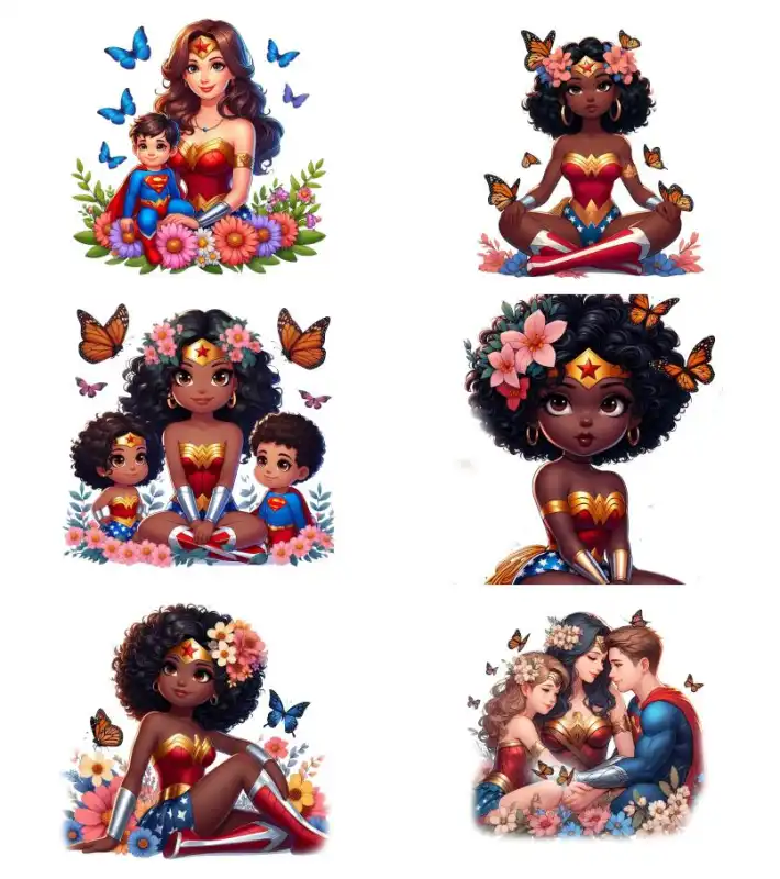 mujer maravilla madre e hijos 30 diseños png