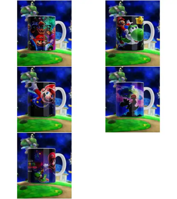 Mario Bros - Galaxy - Tazas 5 plantillas