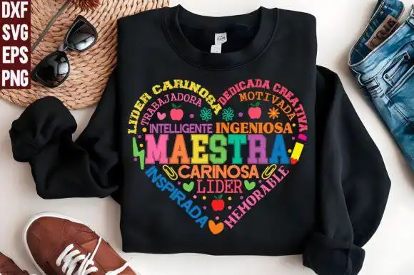 Maestra FRASES Corazon Vector sublimacion DTF corte