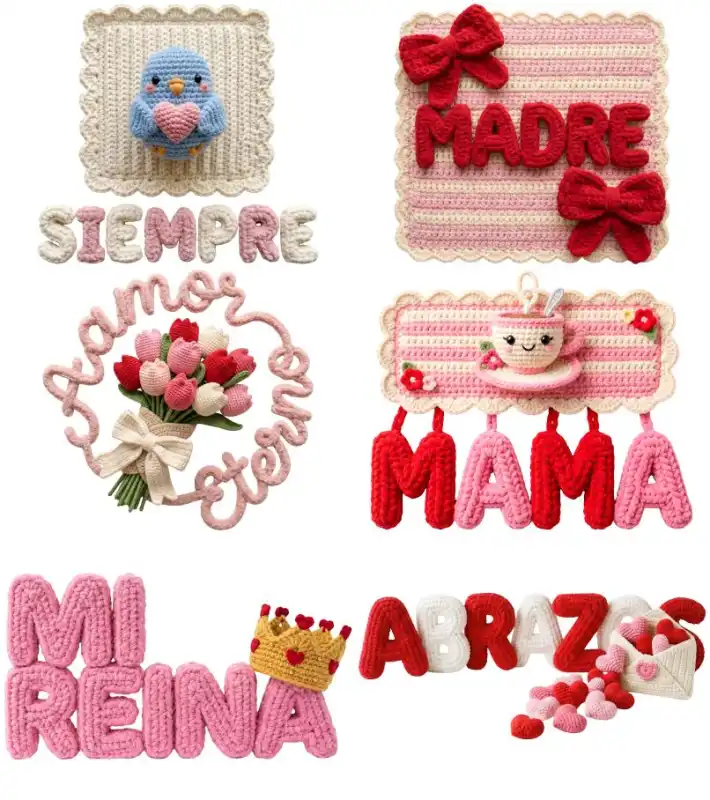 Día de la madre - Crochet playeras  12 diseños