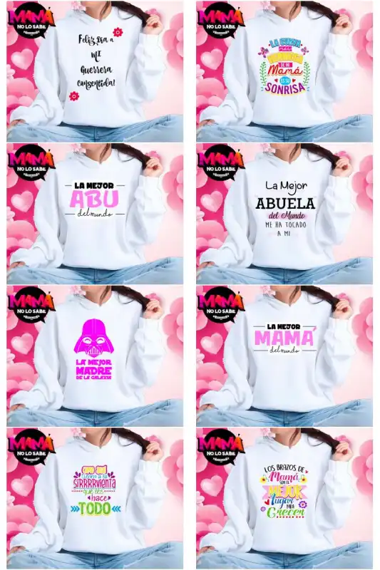 DIA DE LA MADRE PLAYERAS 32 plantillas vectores frases