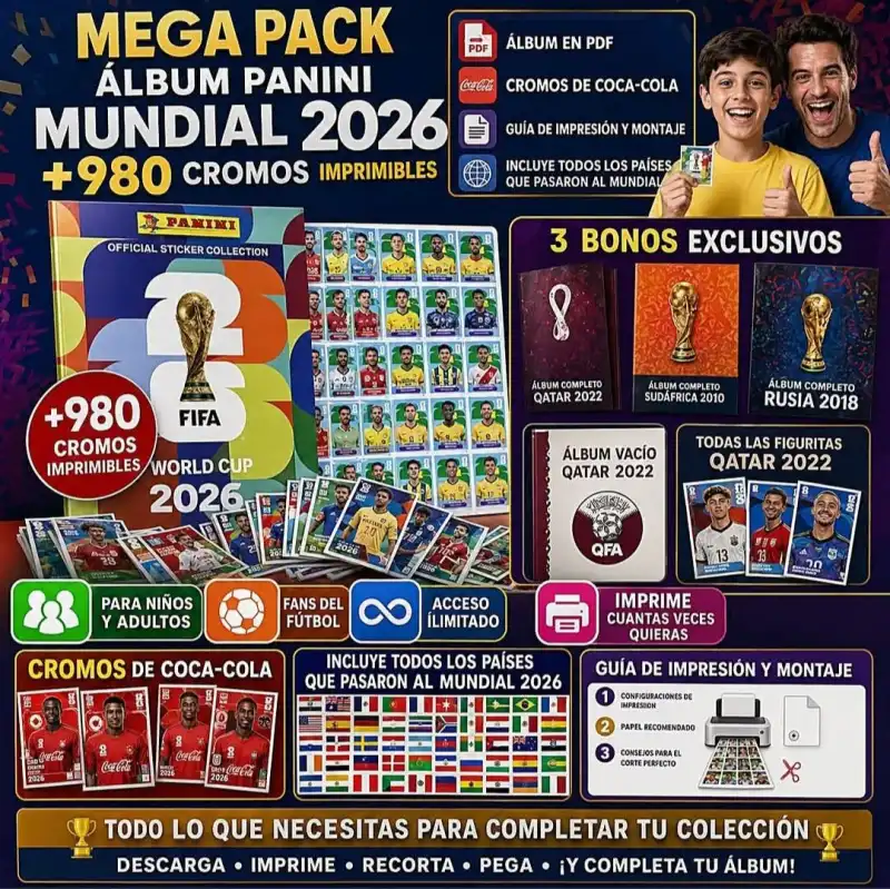 MEGA PACK MUNDIAL 2026 imprimible pdf
