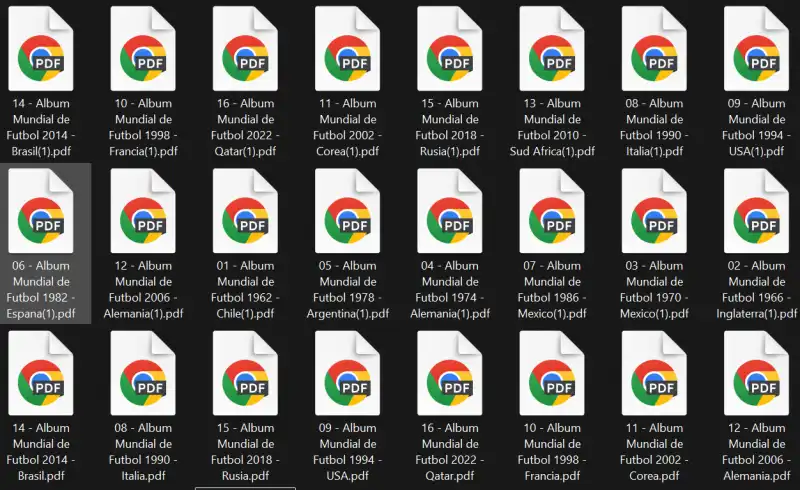 Albunes panini 32 mundiales de futbol PDF IMprimible