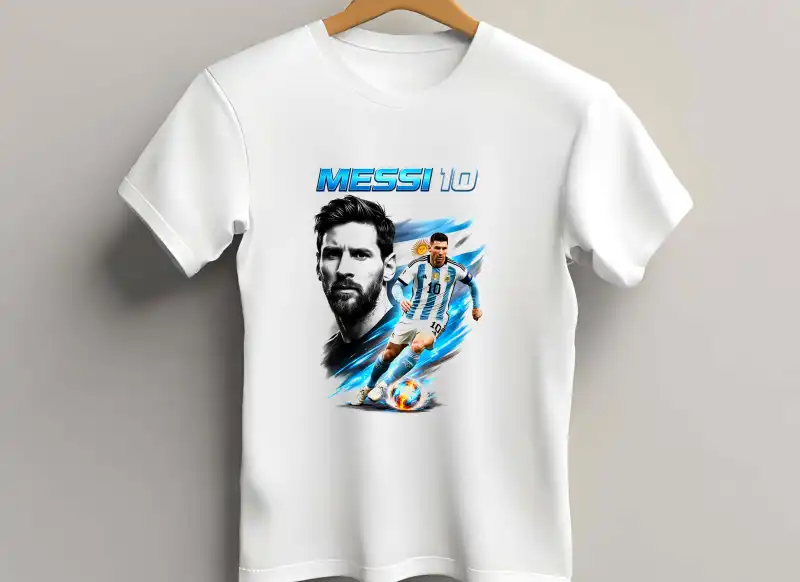 messi argentina playera semitonos blanco