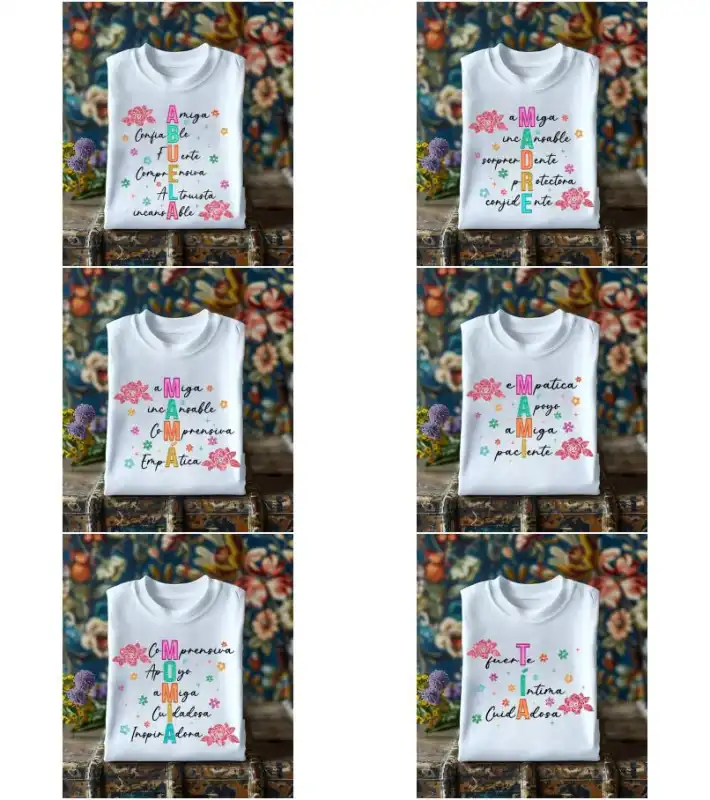 acrónimos madre abuela mama mami tia 6 diseños png sublimacion