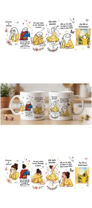 Entonces se disfraza  Kany García - A La Niña Que Fui 2 plantillas taza