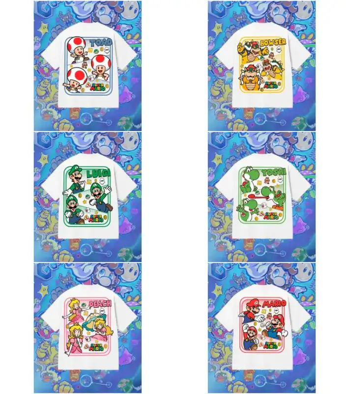 Mario bros y sus amigos 6 vectores pdf sublimacion