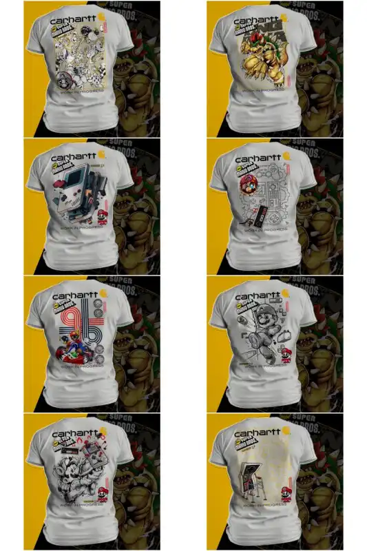 Nintendo urbano 8 diseños editables mario bowser