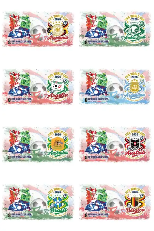 plantillas Mundial Mexico 2026 gratis sublimacion 42 equipos png