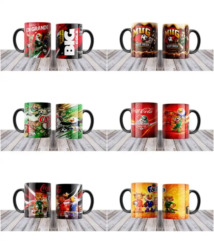 BEBIDAS REFRESCOS sodas  MUNDIAL 2026 14 plantillas taza