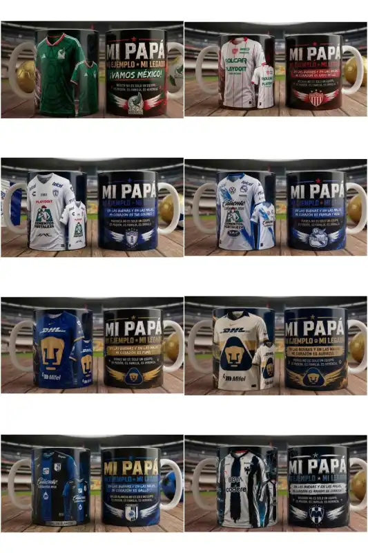 PAPÁ MI LEGADO LIGA MX 20 PLANTILLAS dia del padre futbol tazas