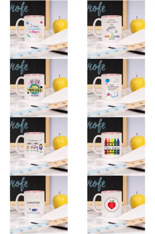 dia de la maestra tazas bolsas vectores sublimacion plantillas 15 diseños