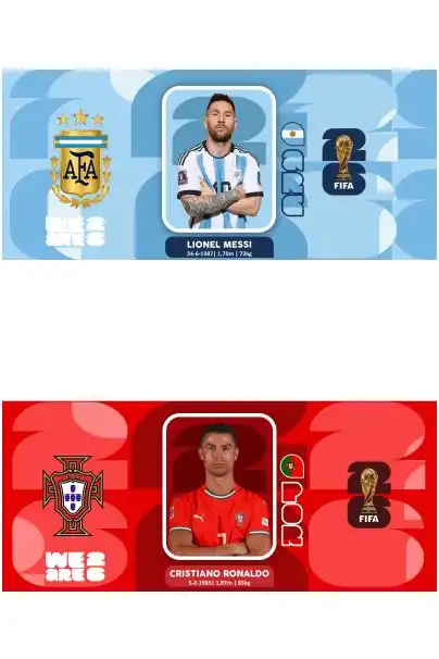 messi ronaldo Estampa Mundial Plantilla taza
